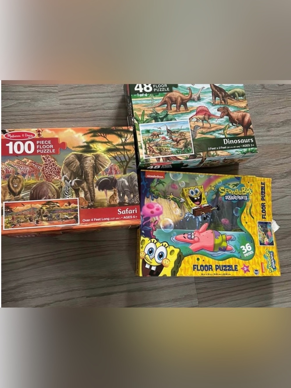 ✨Melissa & Doug Floor Puzzle Bundle - Brown, Green, Yellow